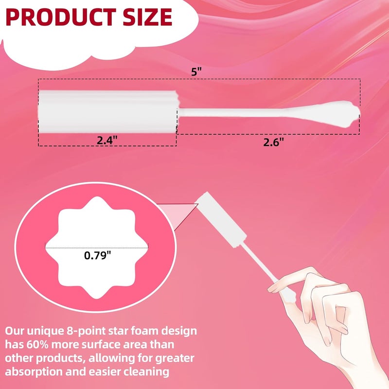 Calvana (30-Pack) White Drip Sticks for Females, Drip Stick Absorbing Sponge, Awkward Essentials, Soft and Comfortable Design, Long Handle Easy Grip, Individually Packaged - Image 2